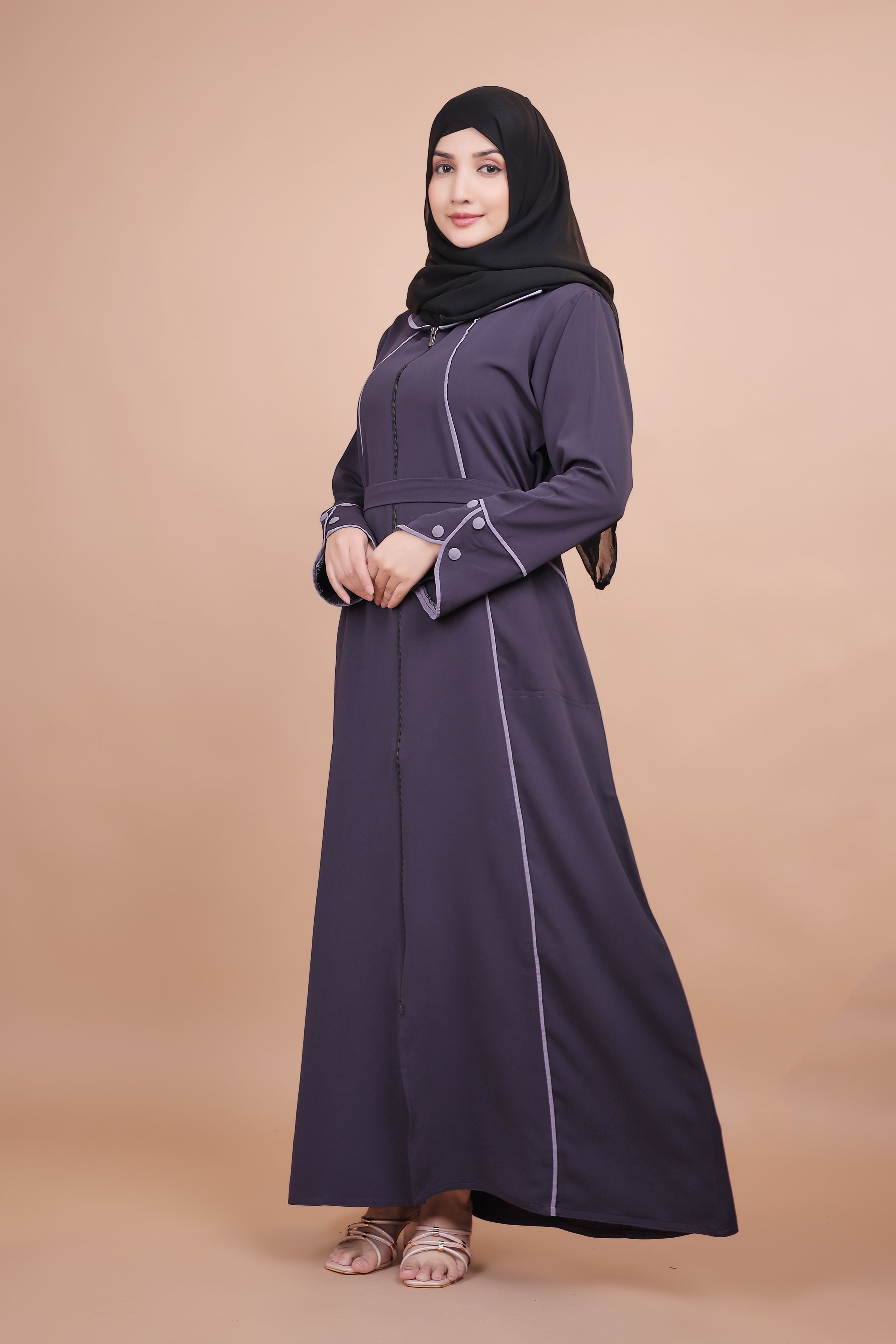 Noir Dusk – Dubai Style Zipper Abaya