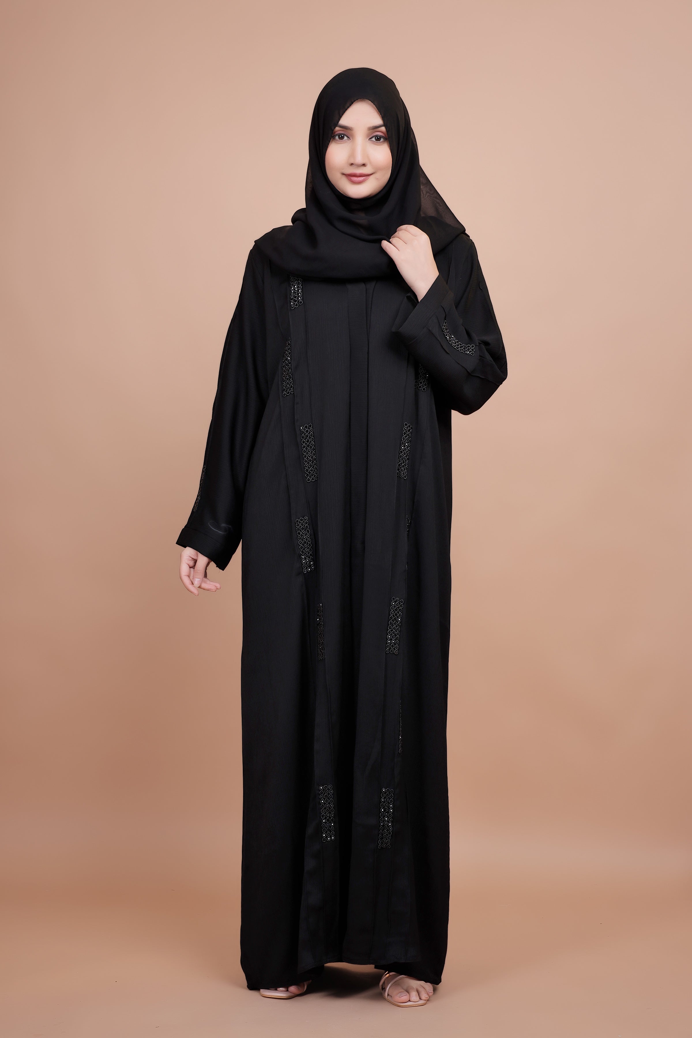 Noir Elegance Black Embroidered Abaya