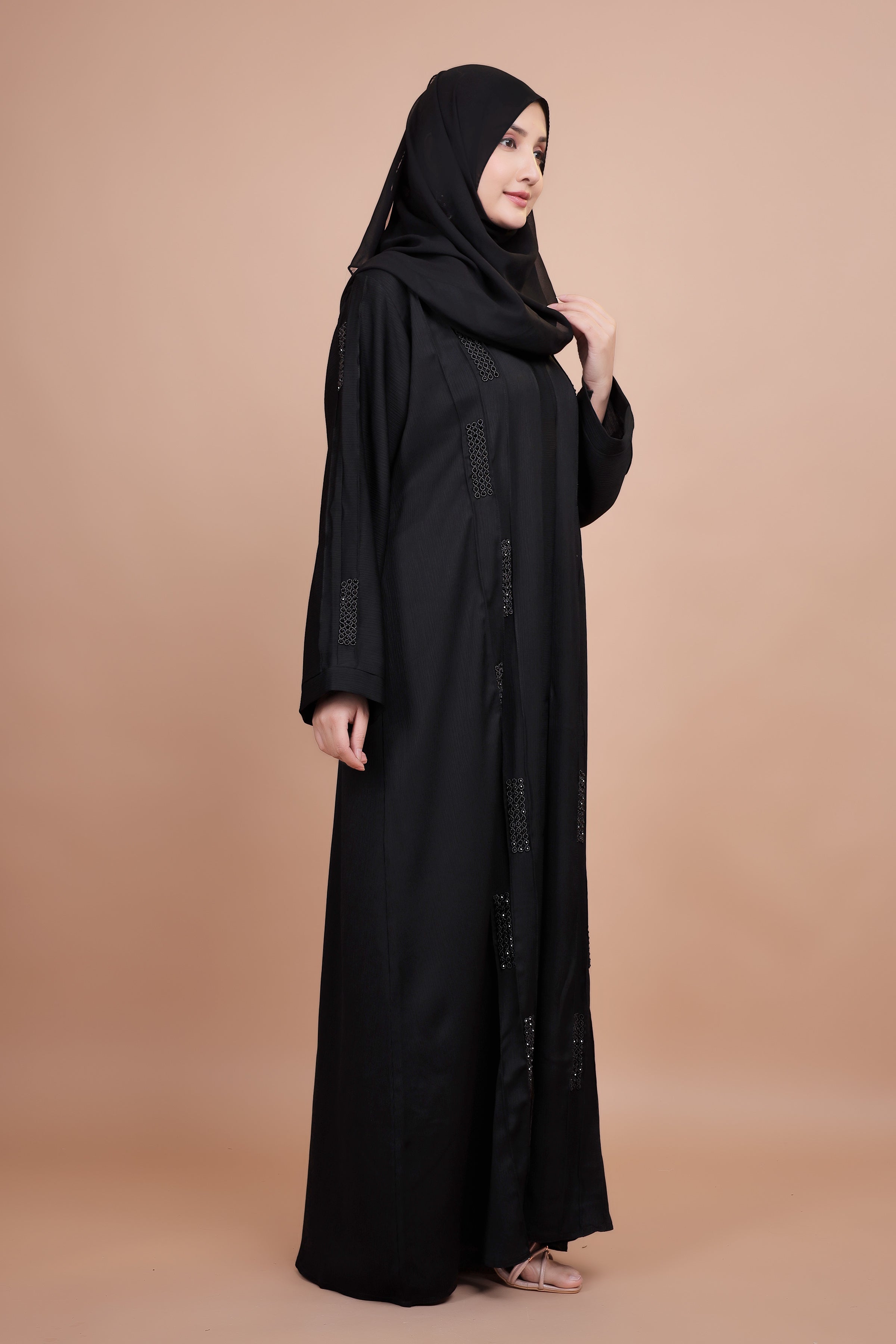 Noir Elegance Black Embroidered Abaya