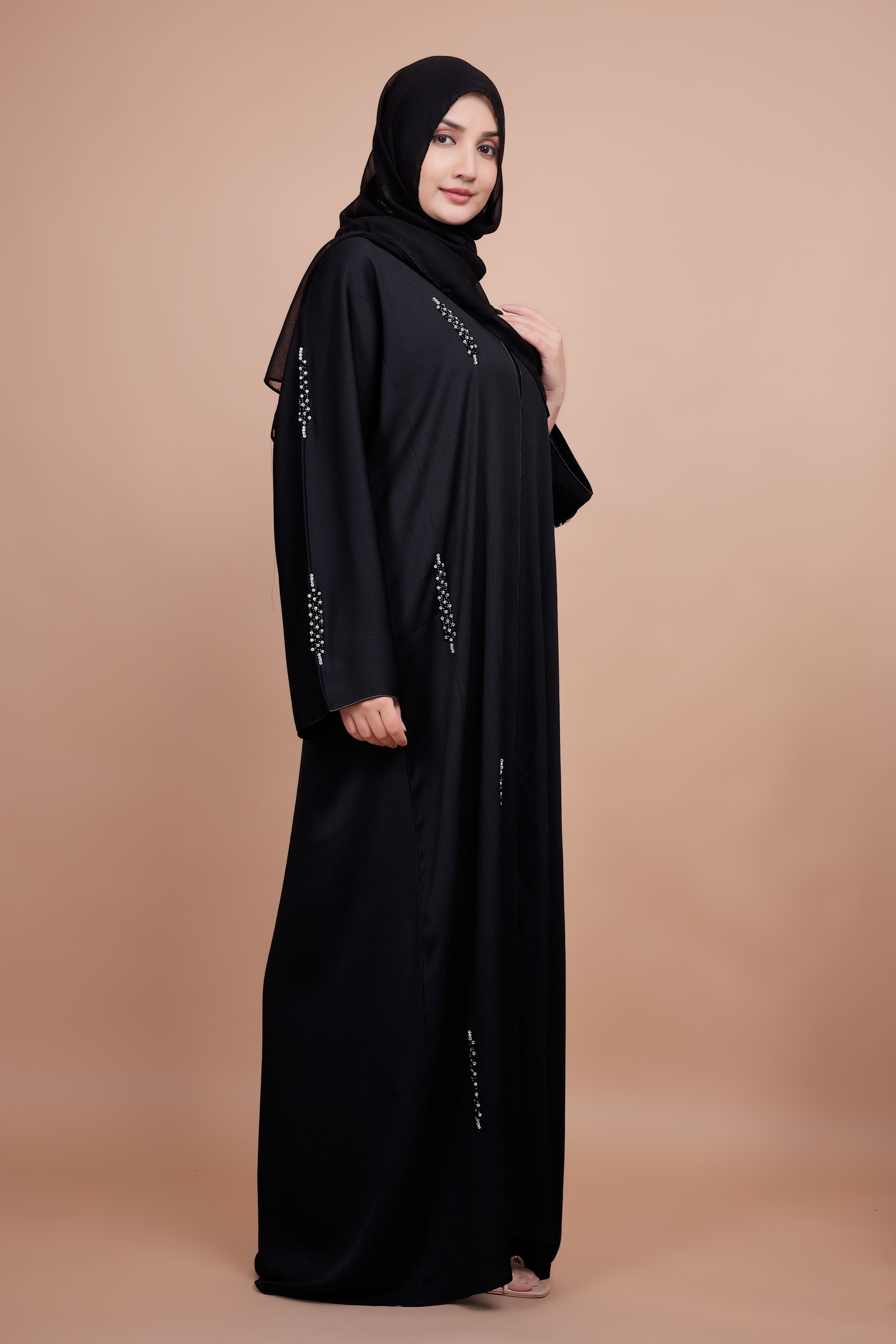 Black Pearl Embellished Luxury Abaya