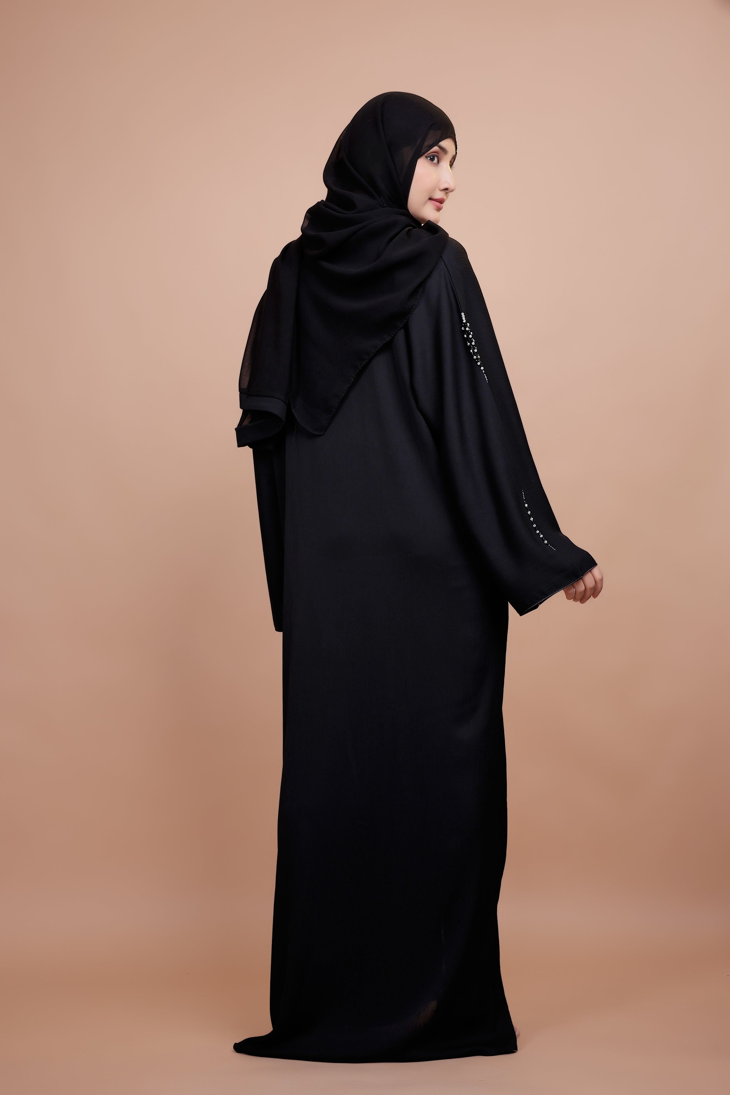 Black Pearl Embellished Luxury Abaya