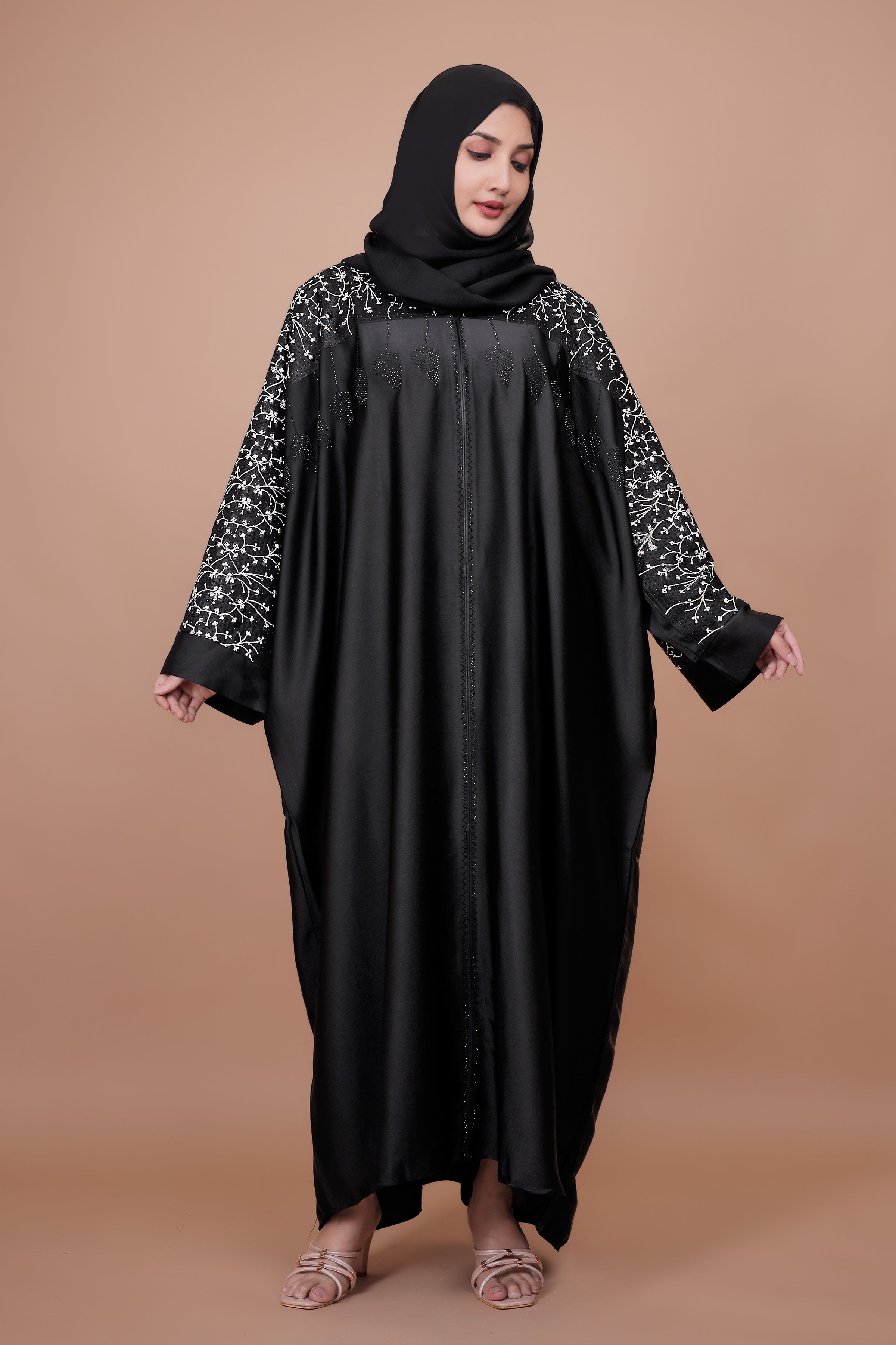 Noir Bloom Embellished Abaya