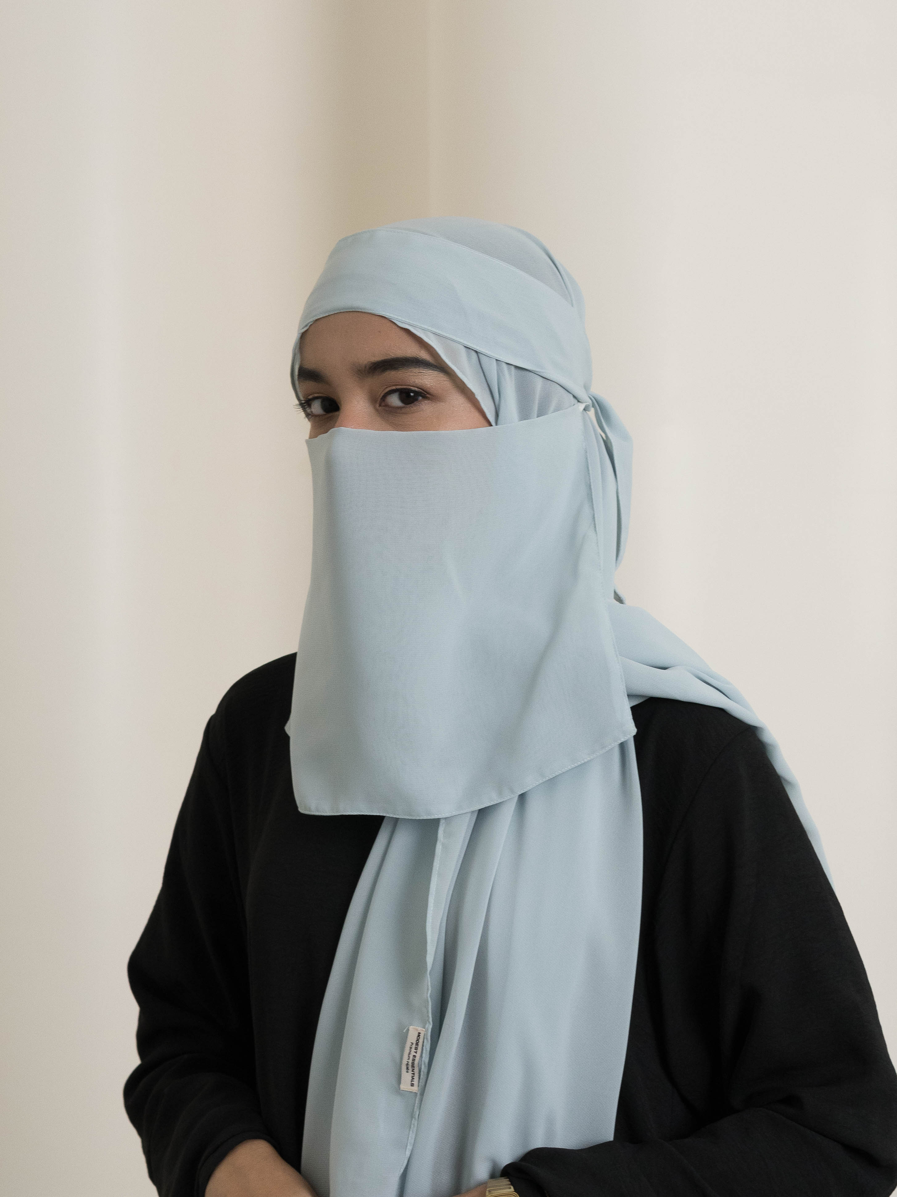 Medina Elegance Silk Niqab - Blue