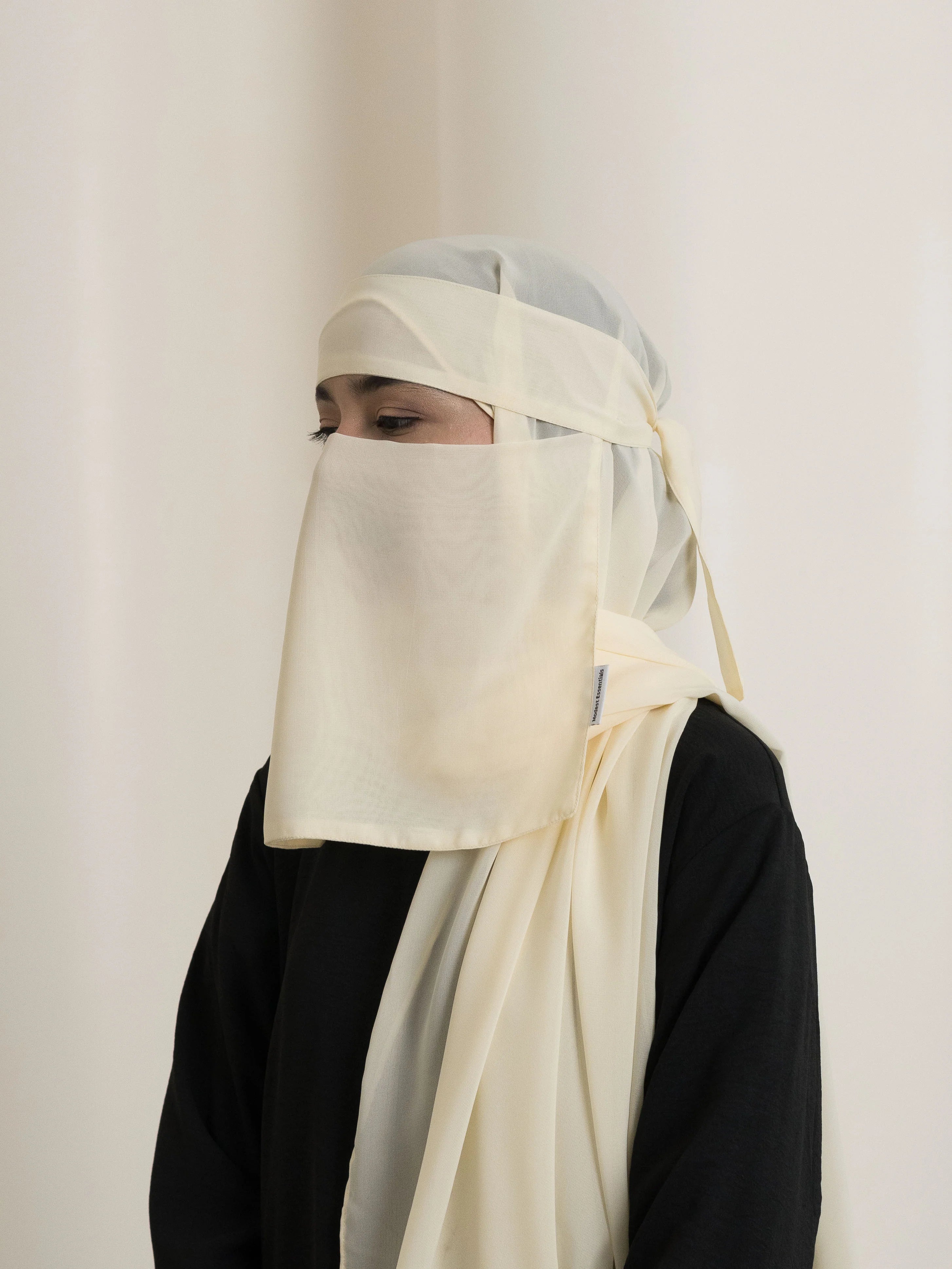 Medina Elegance Silk Niqab - Yellow