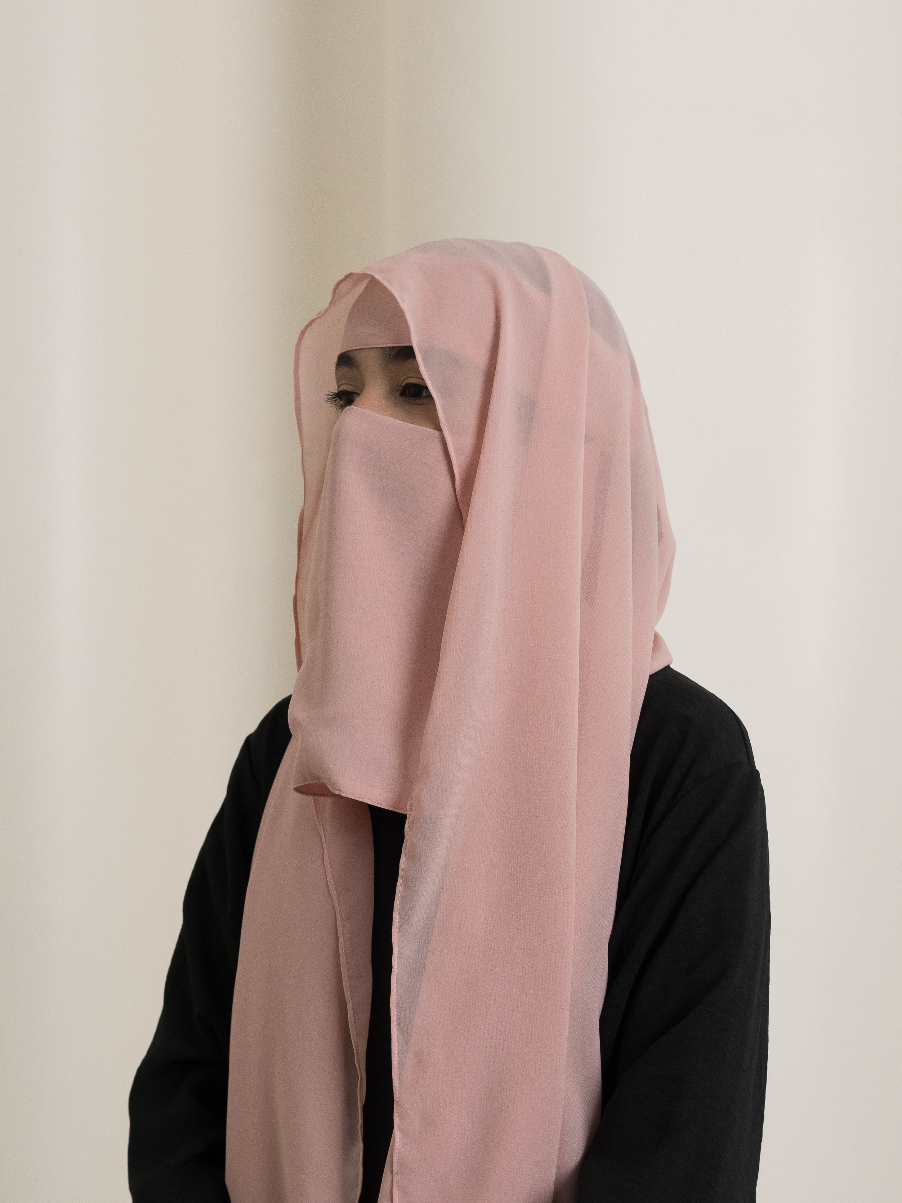 Medina Elegance Silk Niqab - Pink