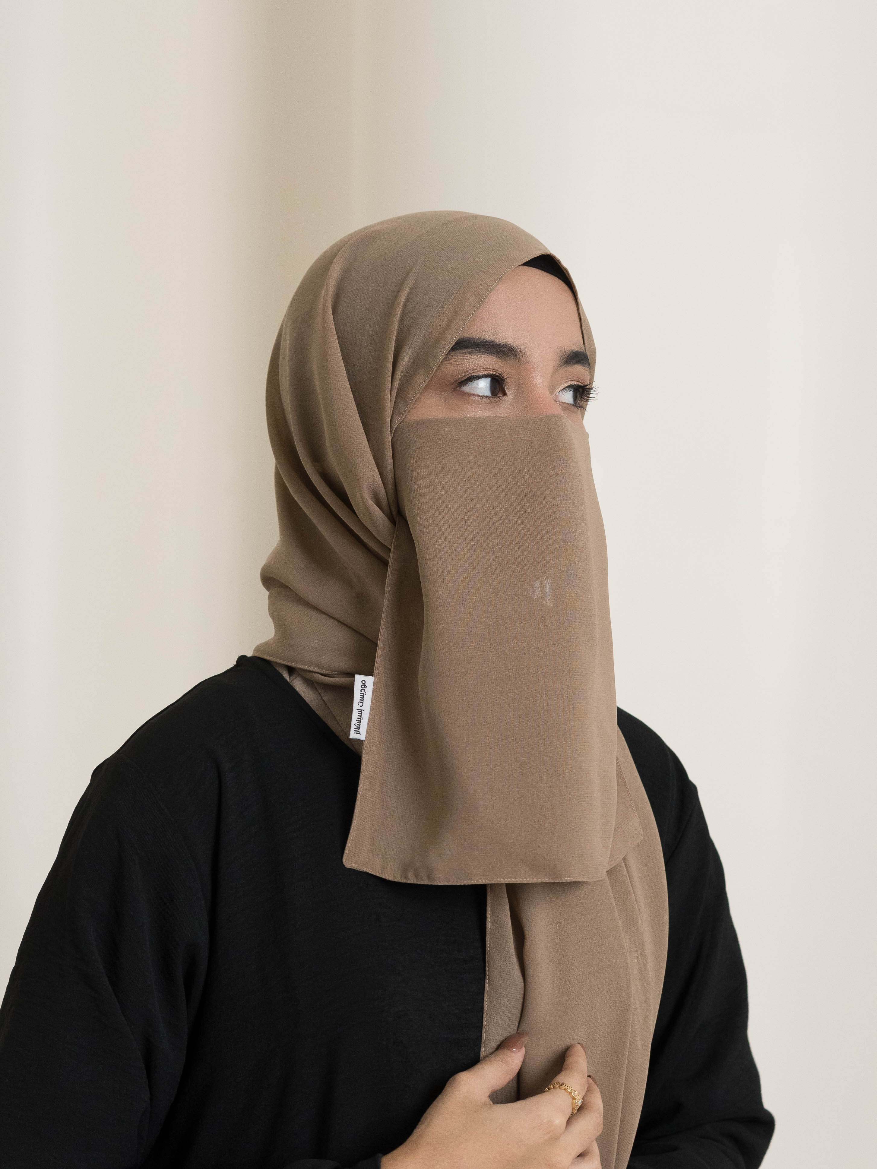 Medina Elegance Silk Niqab - Beige