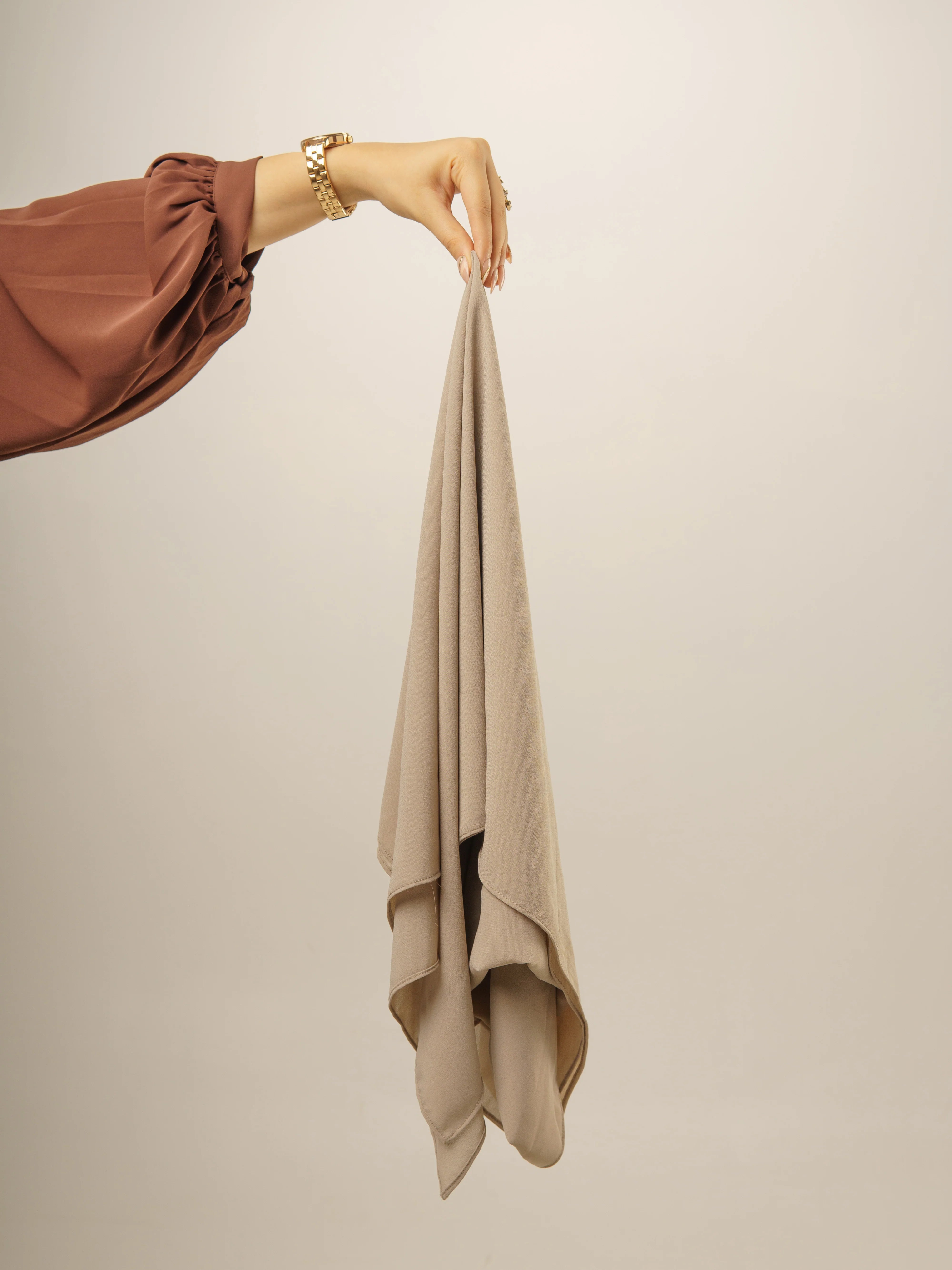 Noor Mirza Lina Georgette Hijab -Light Grey