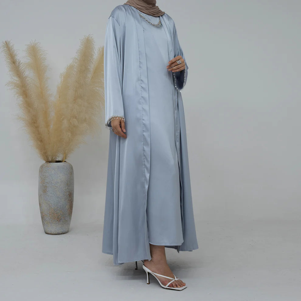 Malika Abaya in Blue | 2-Piece Abaya Set