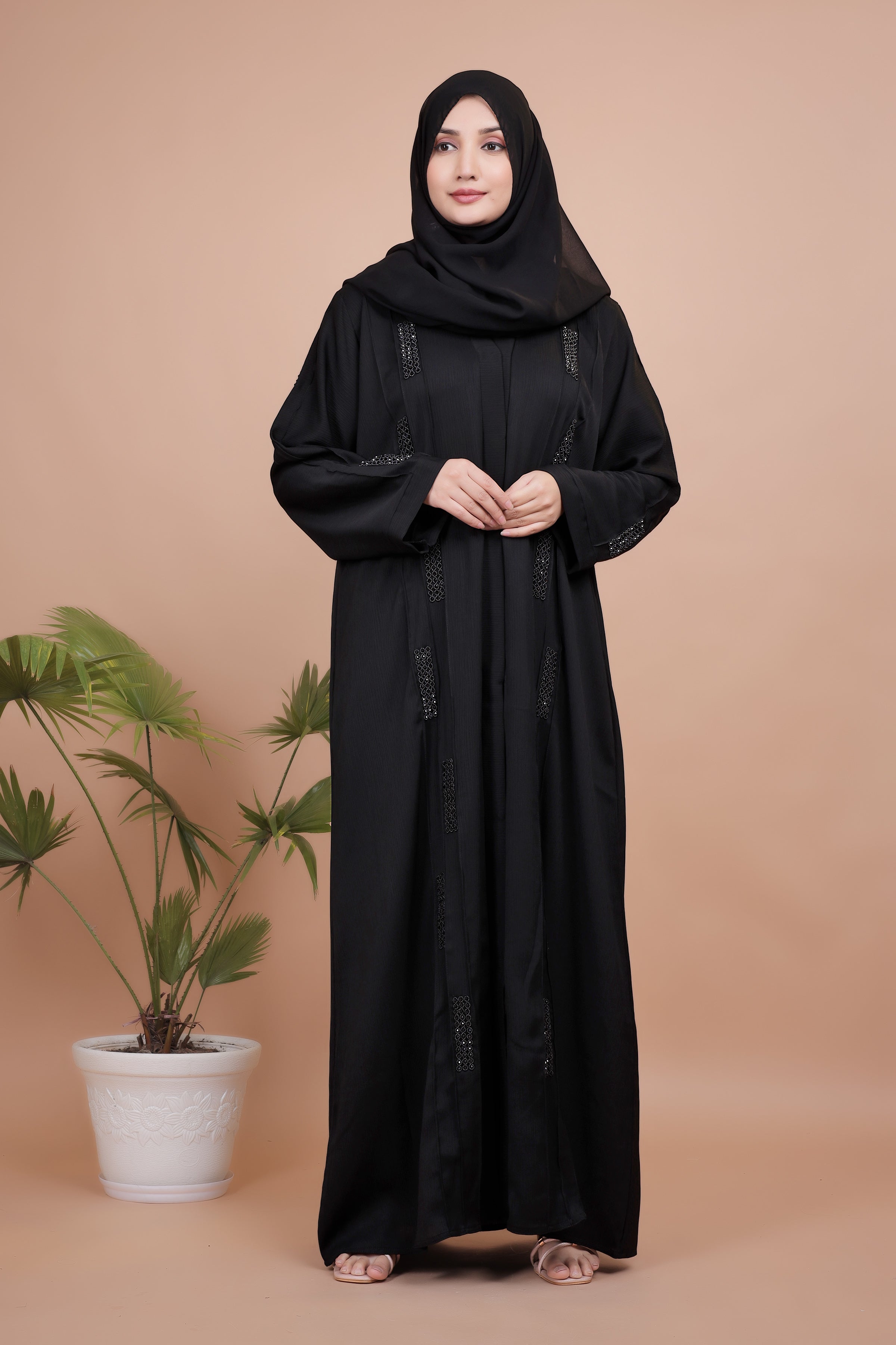 Noir Elegance Black Embroidered Abaya