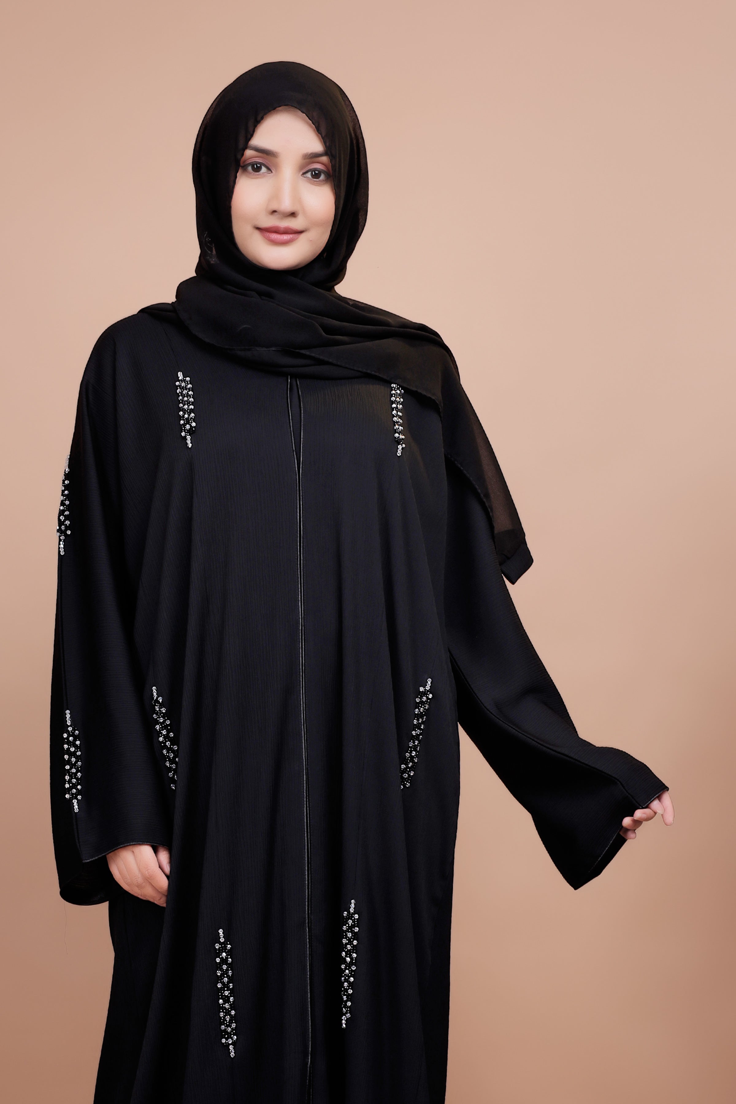 Black Pearl Embellished Luxury Abaya