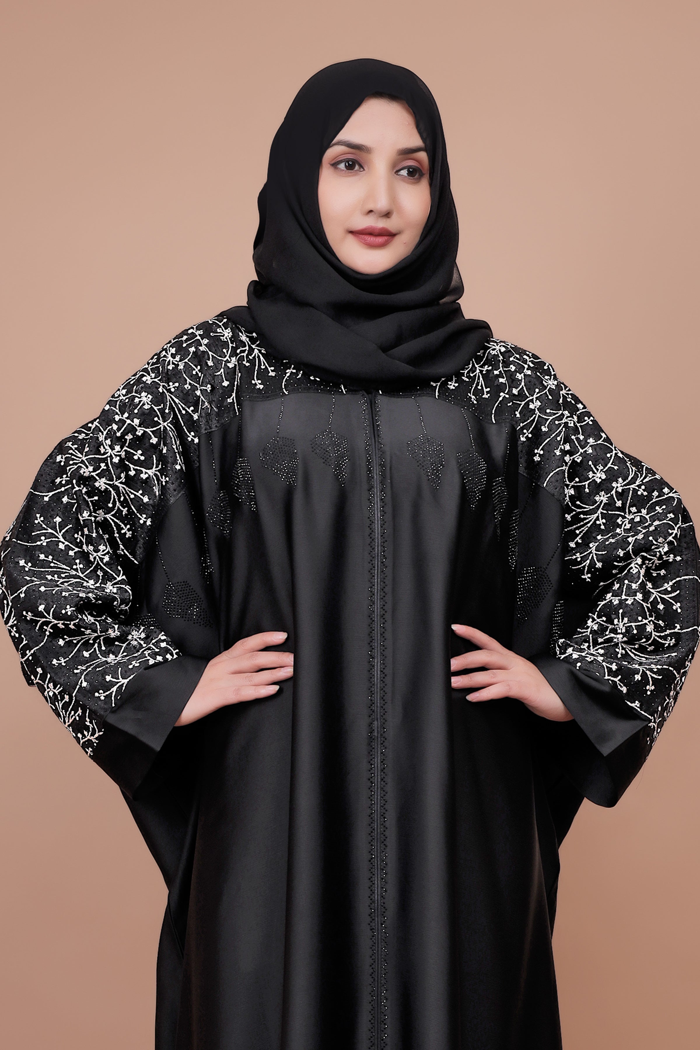 Noir Bloom Embellished Abaya