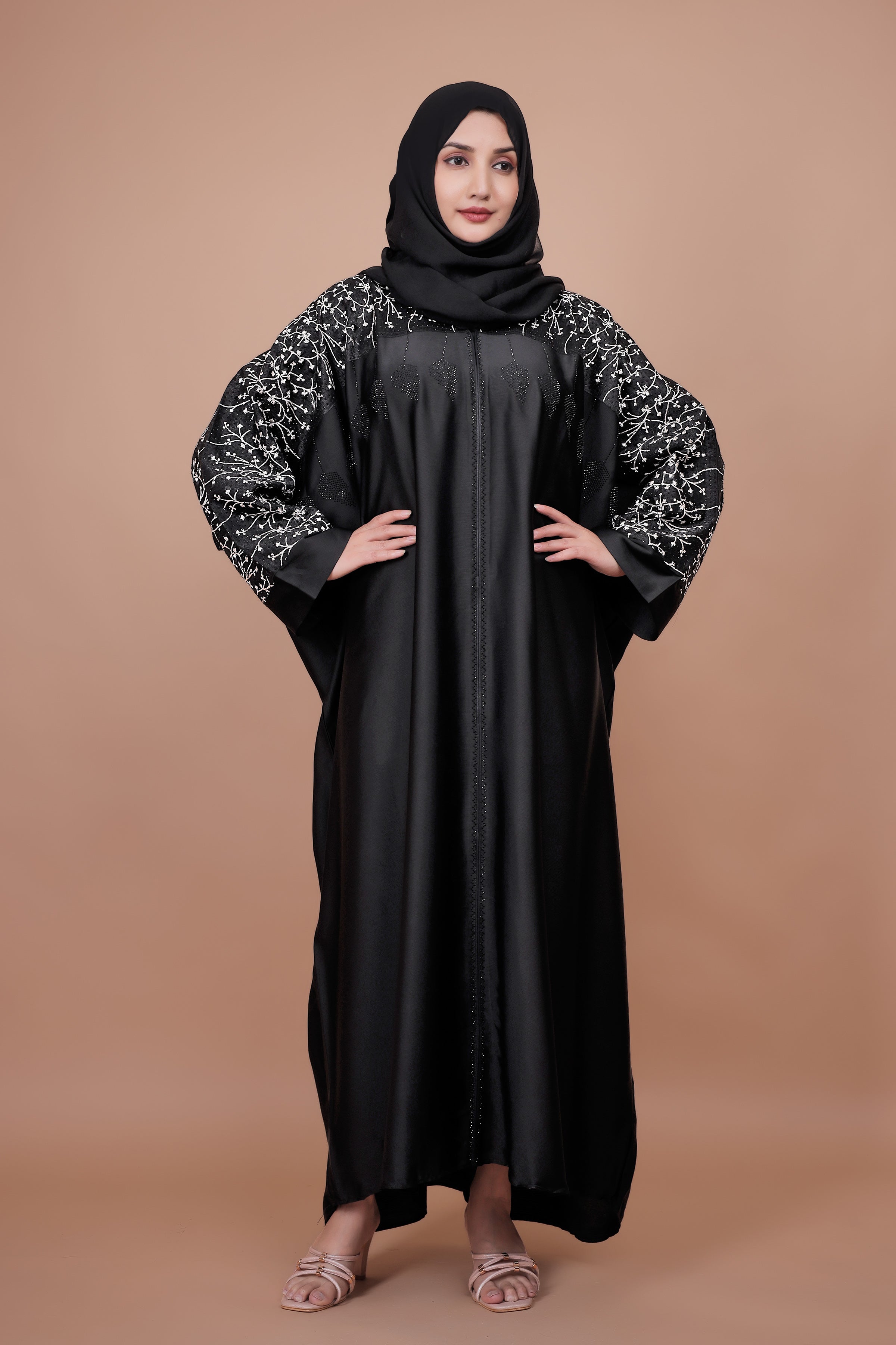 Noir Bloom Embellished Abaya