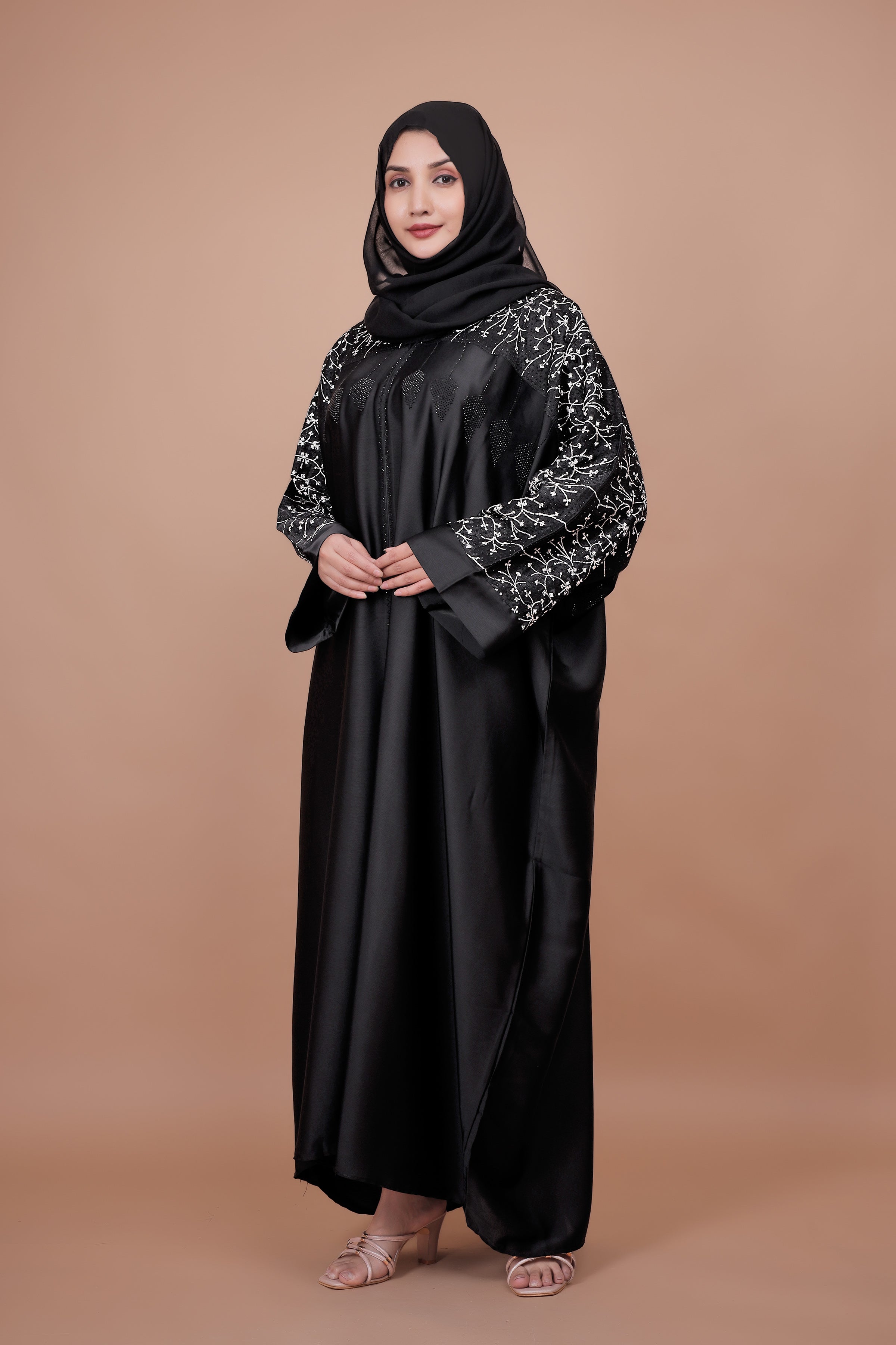 Noir Bloom Embellished Abaya
