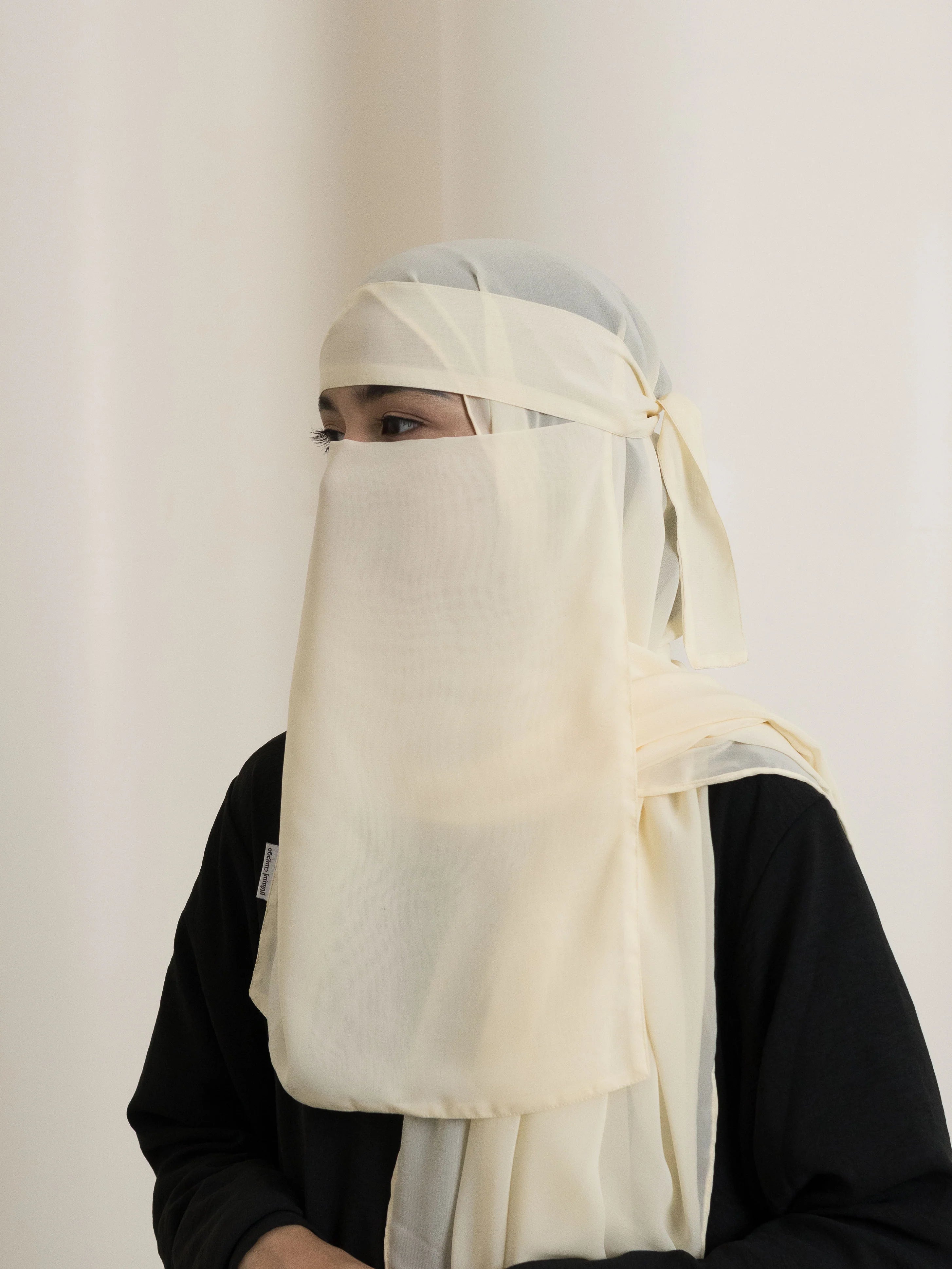 Medina Elegance Silk Niqab - Yellow
