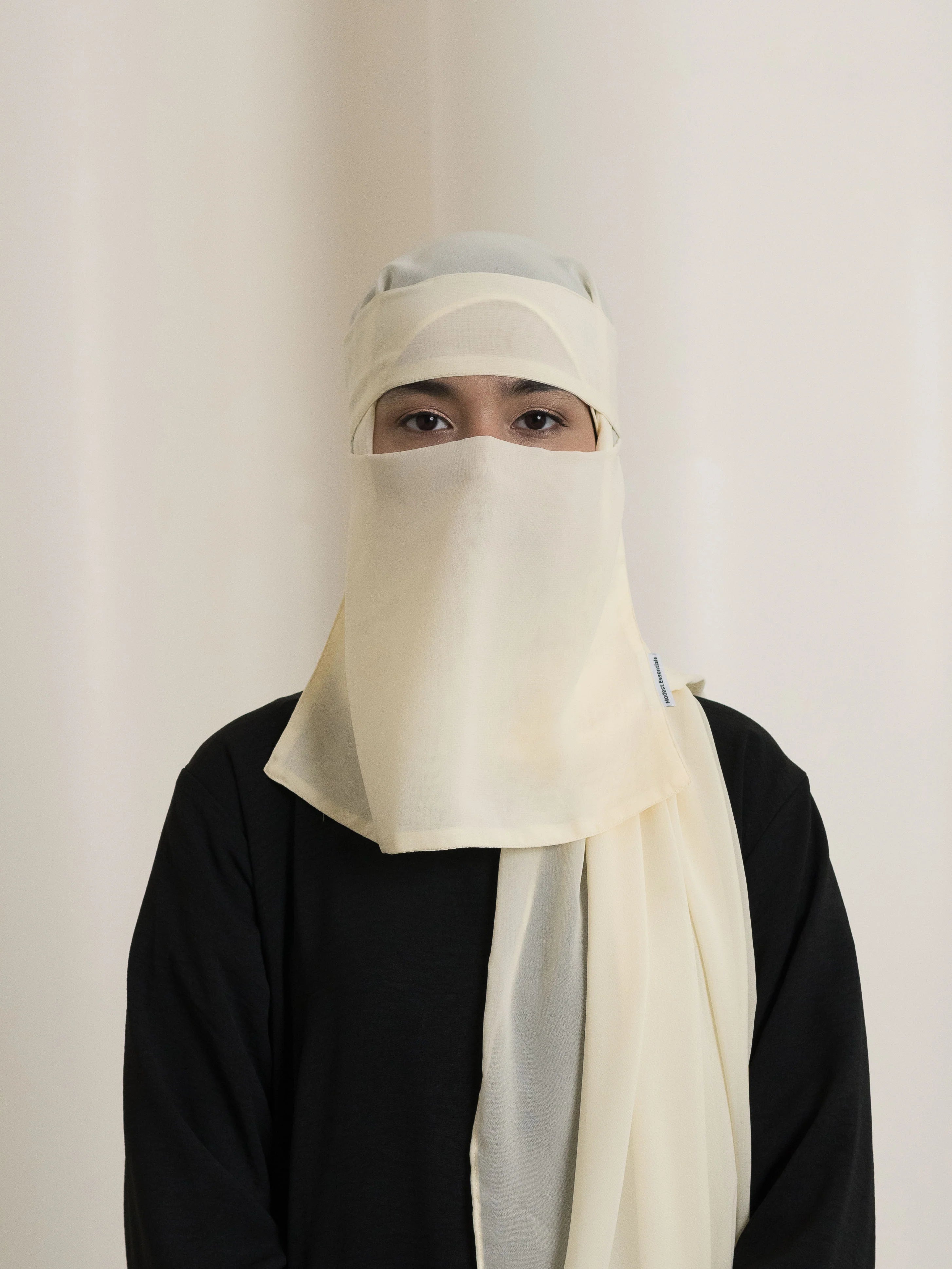 Medina Elegance Silk Niqab - Yellow