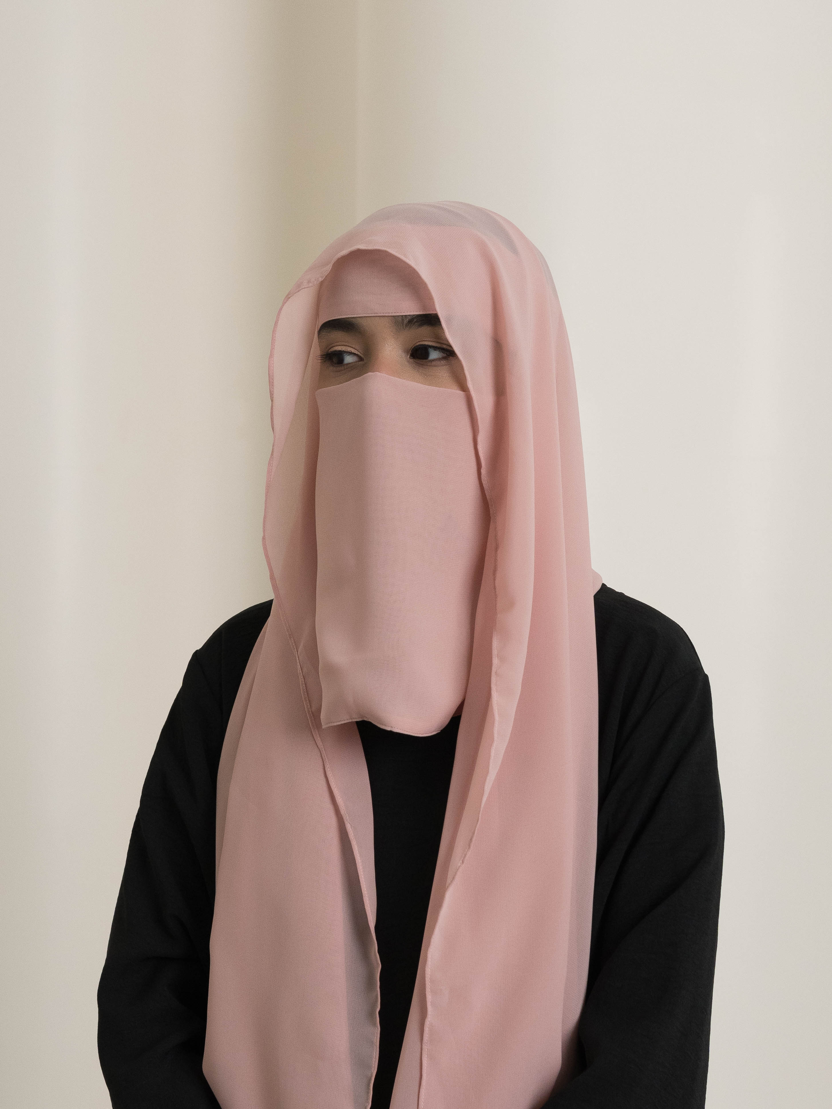 Medina Elegance Silk Niqab - Pink