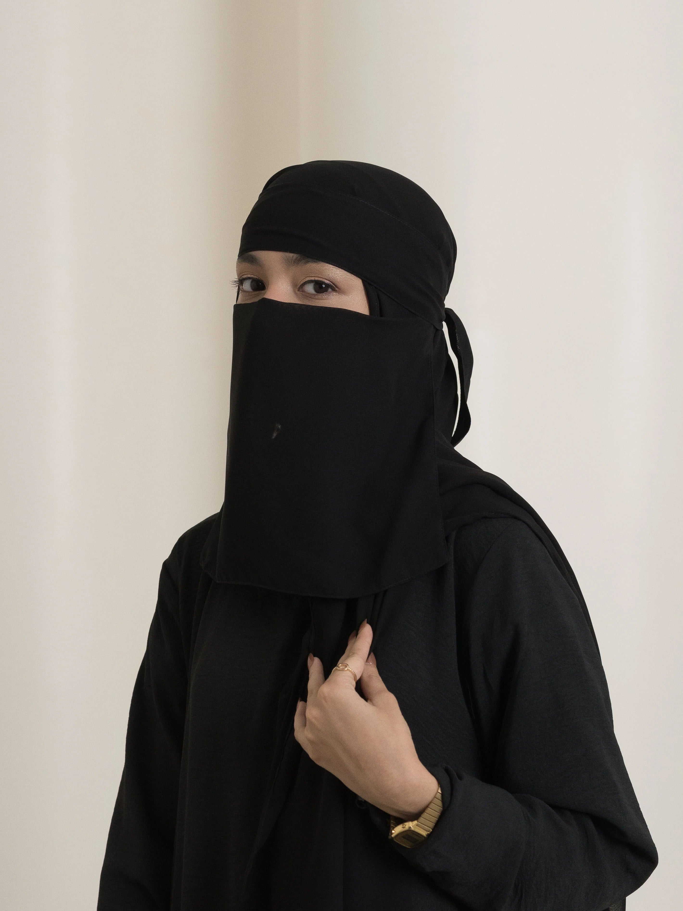 Medina Elegance Silk Niqab - Black