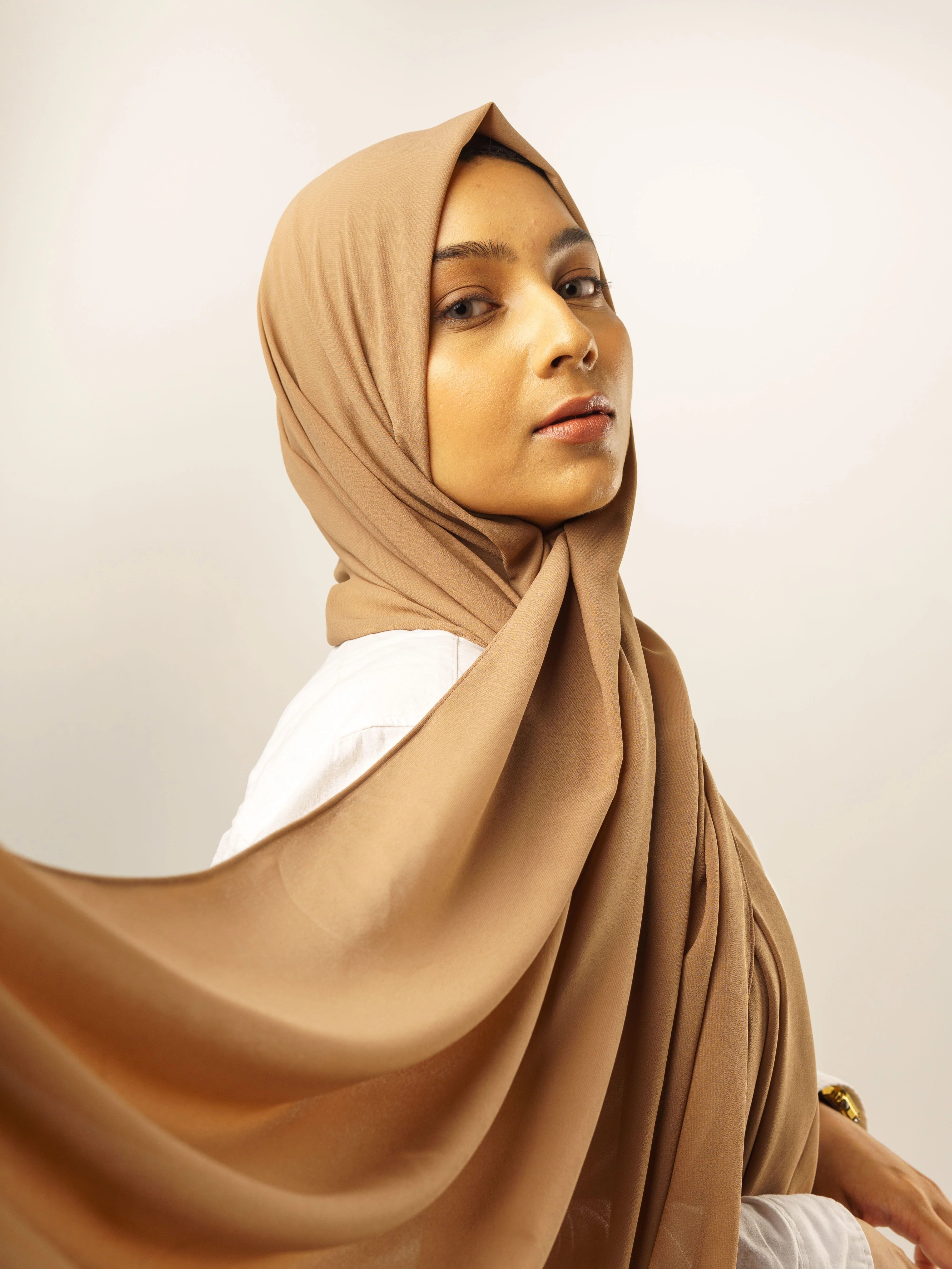 Noor Mirza Lina Georgette Hijab - Brownish Grey