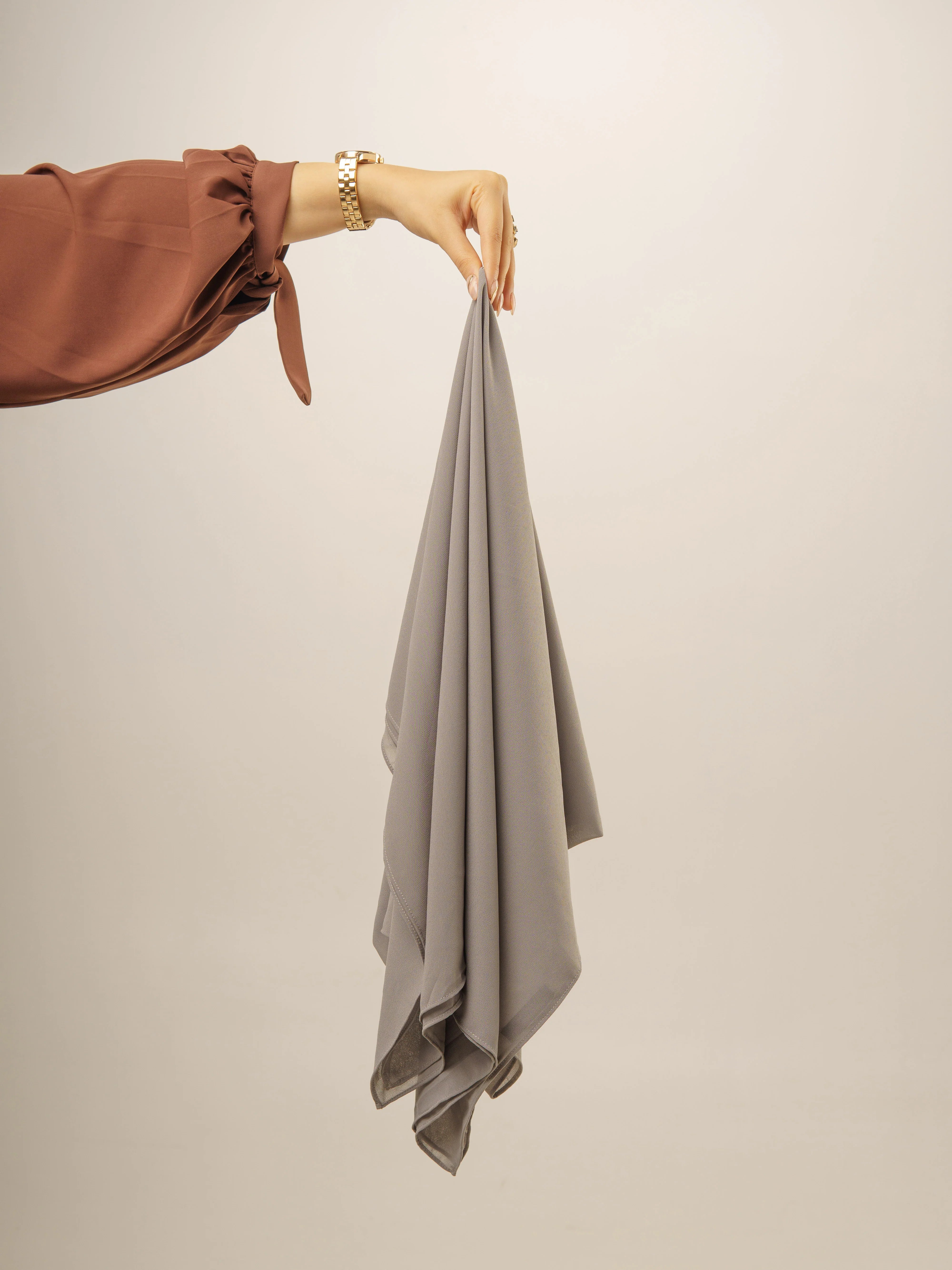 Noor Mirza Lina Georgette Hijab - Grey