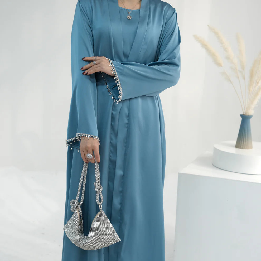 Malika Abaya in Blue | 2-Piece Abaya Set