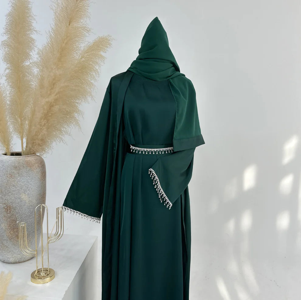 Malika Abaya in Black | 2-Piece Abaya Set