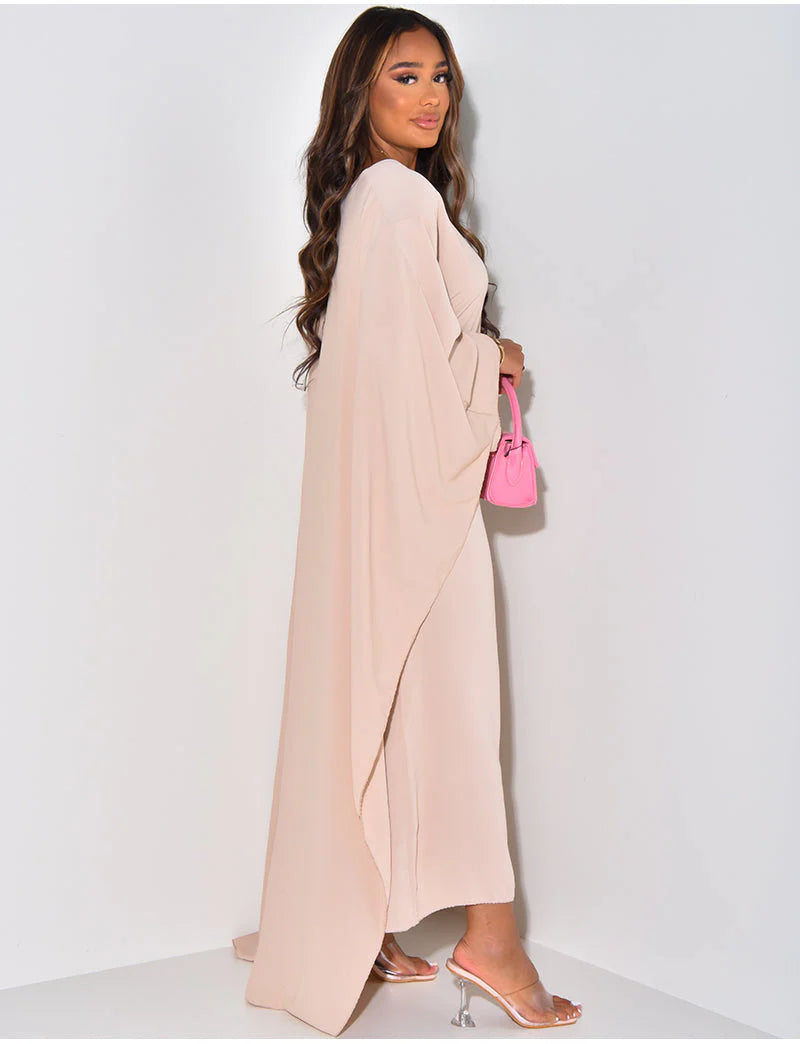 Classic Butterfly Abaya - Beige